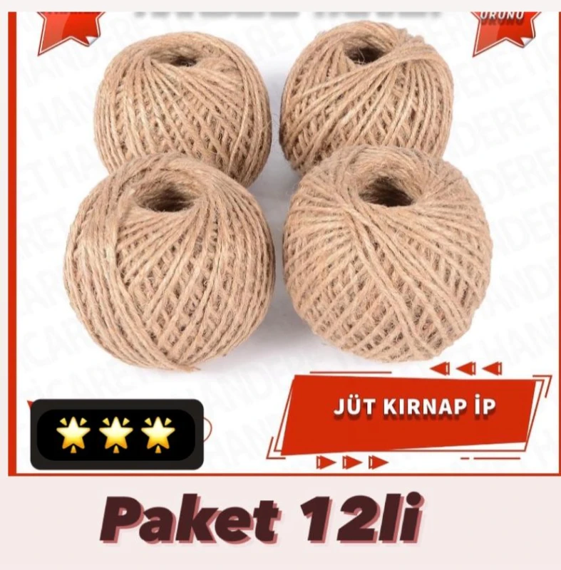 KIRNAP İPİ JÜT İPİ HASIR İP ( 12Lİ PAKET)
